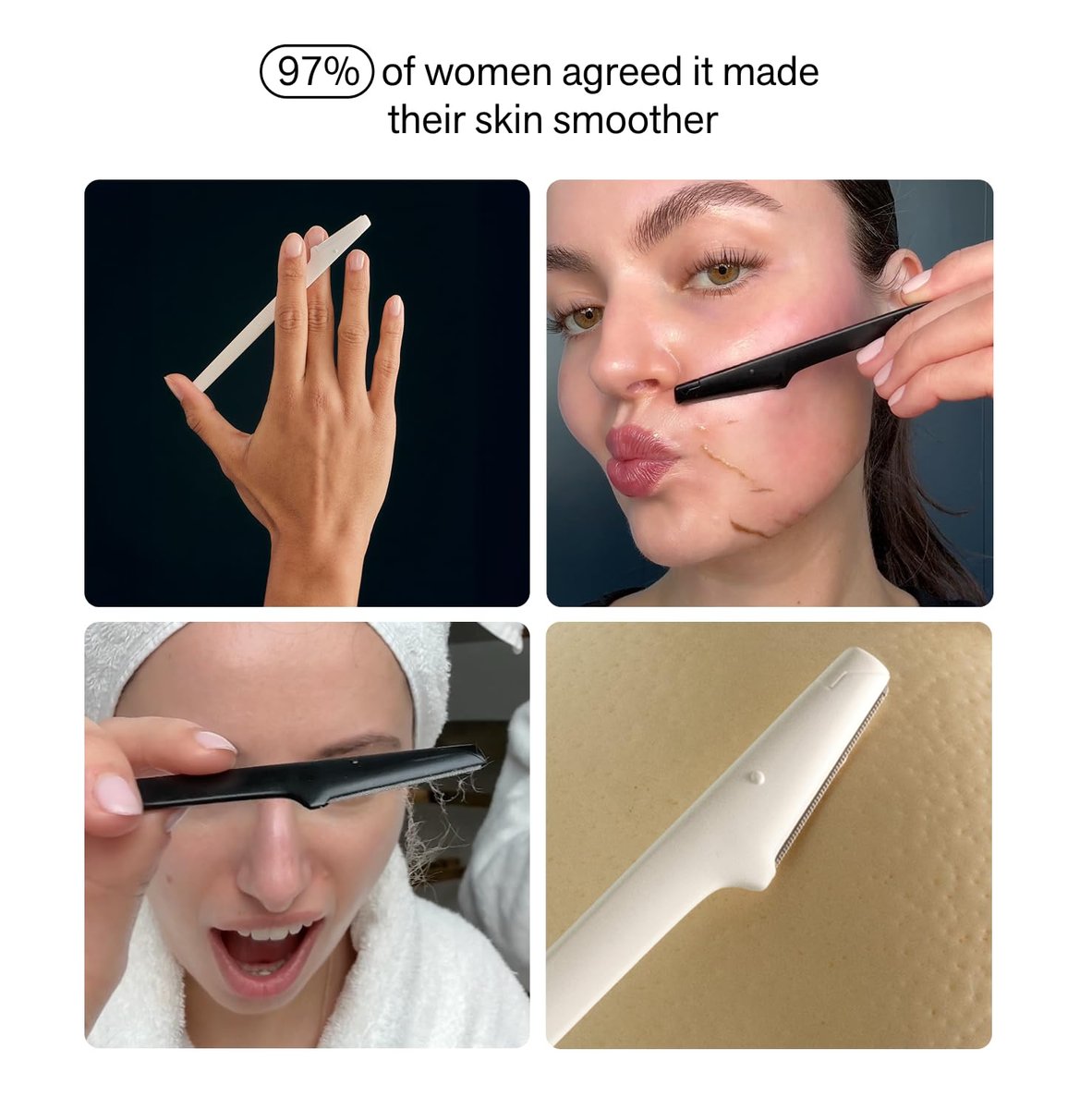 Nimbi Dermaplane Razor | Precision Eyebrow Shaper, Facial Hair Removal for Women & Exfoliation | Professional Dermaplaning Tool for Face | Plastic-Free - 3 Count - görsel 6