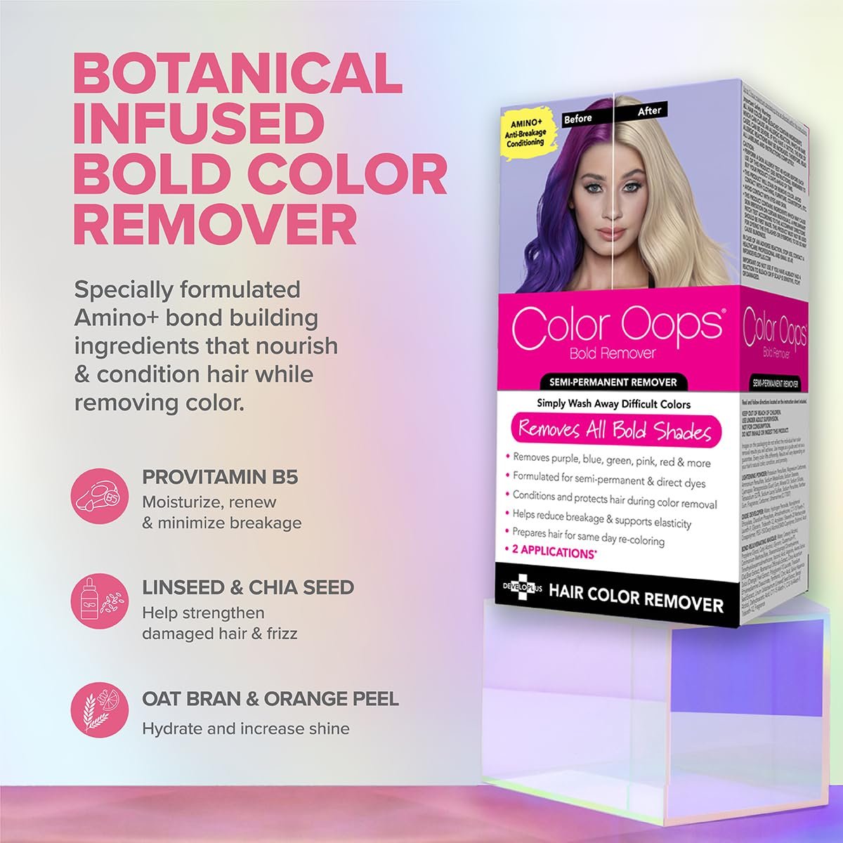 Color Oops Bold Remover for Hair Dye - Safely Removes Direct Dyes & Semi-Permanent Color - 2 Applications - Vegan & Cruelty-Free - görsel 14