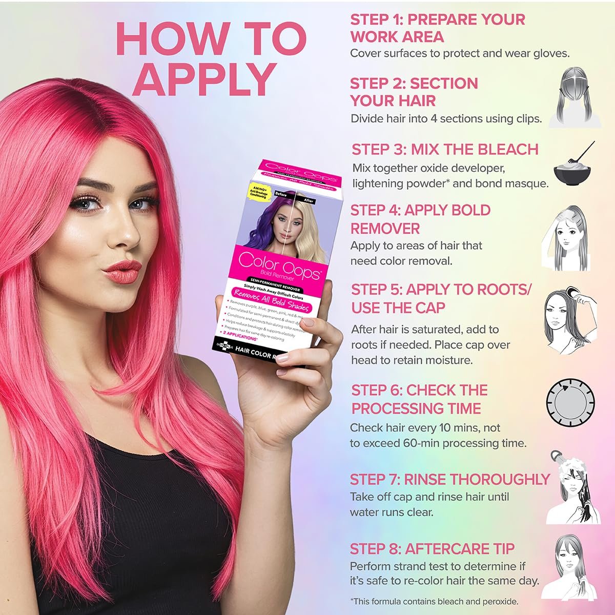 Color Oops Bold Remover for Hair Dye - Safely Removes Direct Dyes & Semi-Permanent Color - 2 Applications - Vegan & Cruelty-Free - görsel 12