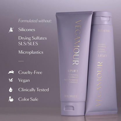 VEGAMOUR UPLIFT Volumizing Shampoo – Volumizing Shampoo for Fine, Flat & Thinning Hair – Non-Sticky Formula for Bouncy, Soft Hair with Humidity Resistance Avelisse
