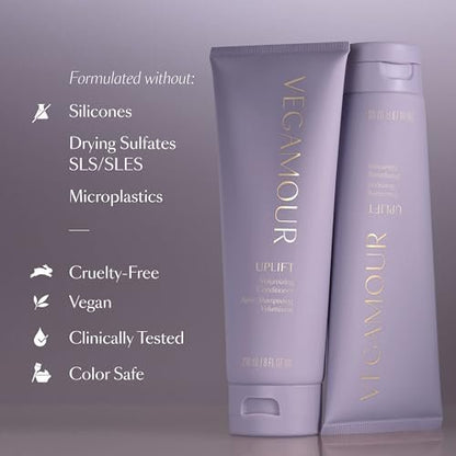 VEGAMOUR UPLIFT Volumizing Shampoo – Volumizing Shampoo for Fine, Flat & Thinning Hair – Non-Sticky Formula for Bouncy, Soft Hair with Humidity Resistance Avelisse