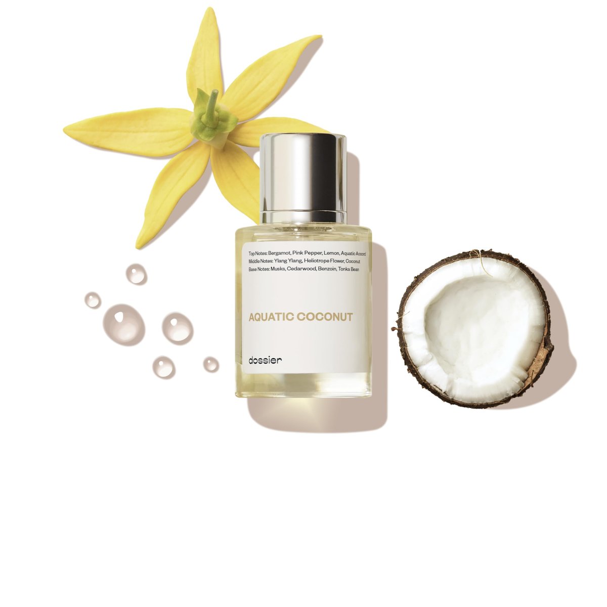 Aquatic Coconut Eau de Parfum - Inspired by Beach Walk - Long-Lasting Vegan Fragrance 50ml Avelisse