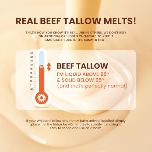 Jardient Beef Tallow Honey Balm for Skin: 100% Grass-Fed Beef Tallow Moisturizer for Face and Body - Organic Moisturizer Cream with Olive Oil & Manuka Honey for Eczema and Dry Skin (2 oz) Avelisse