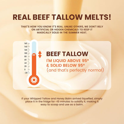 Jardient Beef Tallow Honey Balm for Skin: 100% Grass-Fed Beef Tallow Moisturizer for Face and Body - Organic Moisturizer Cream with Olive Oil & Manuka Honey for Eczema and Dry Skin (2 oz) Avelisse