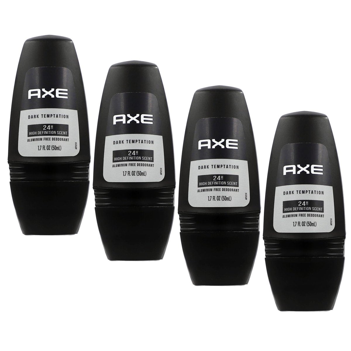 Axe Dark Temptation Roll-on Deodorant, Black, 1.7 Fl Oz (Pack of 4) - Long-Lasting Protection - görsel 1