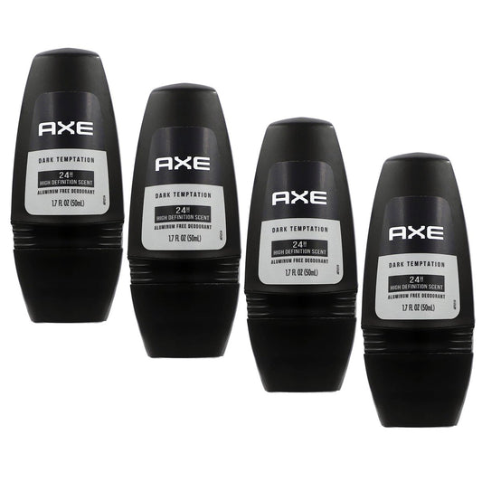 Axe Dark Temptation Roll-on Deodorant, Black, 1.7 Fl Oz (Pack of 4) - Long-Lasting Protection