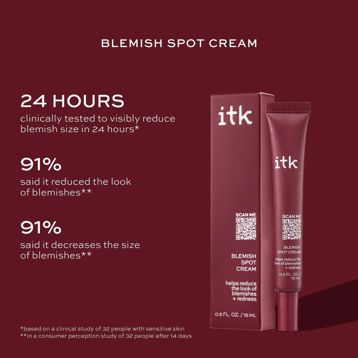 ITK Skincare Salicylic Acid Acne Spot Treatment - Fast Active Acne Relief for Face, Back & Body with Tea Tree Oil - 0.5oz - görsel 3