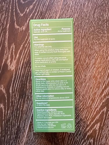 Clearly Acne Clarifying + Calming Mist for Face & Body | 2% Salicylic Acid + AHA | Reduces Acne, Blackheads & Redness | Vegan & Cruelty-Free (4 fl oz) Avelisse