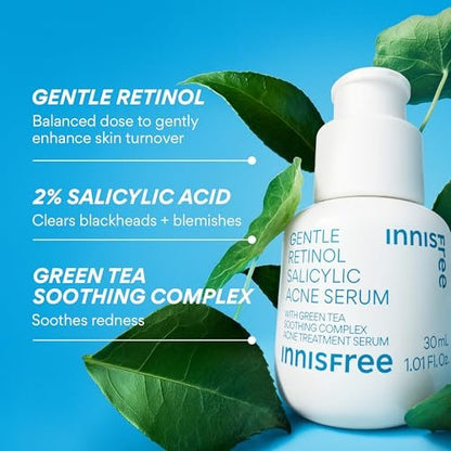 innisfree Gentle Retinol Salicylic Acne Serum - Korean Face Treatment for Blemishes & Clear Skin, 1.01 Fl Oz Avelisse