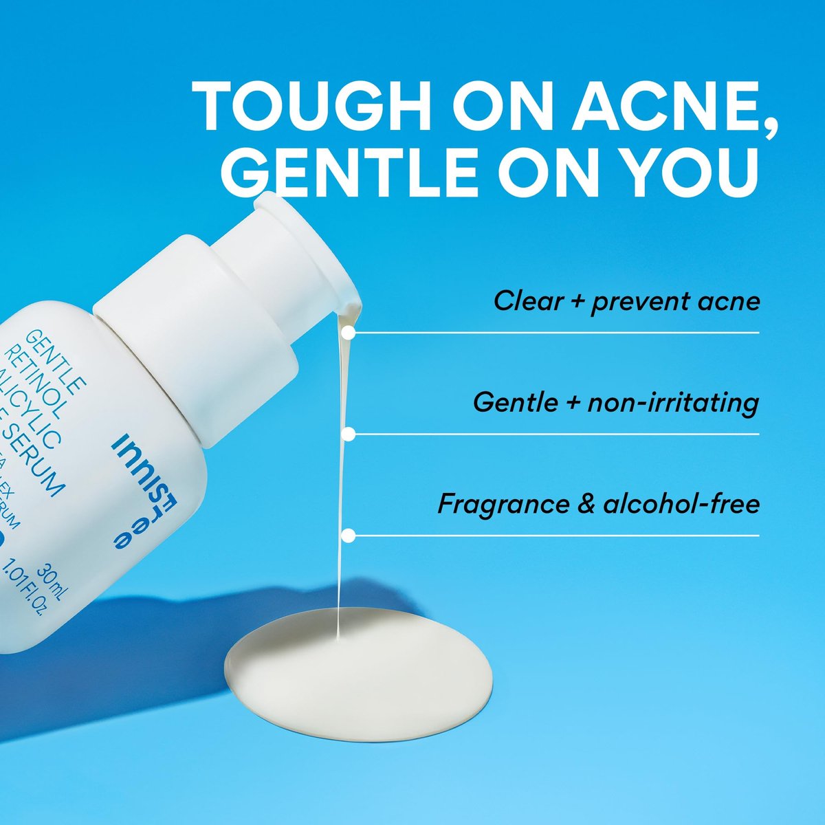 innisfree Gentle Retinol Salicylic Acne Serum - Korean Face Treatment for Blemishes & Clear Skin, 1.01 Fl Oz Avelisse