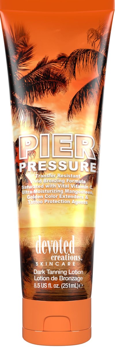 Devoted Creations Pier Pressure Transfer Resistant Vivid Bronzing Ultra-Moisturizing Dark Tanning Lotion, 8.5 Fl Oz - görsel 1