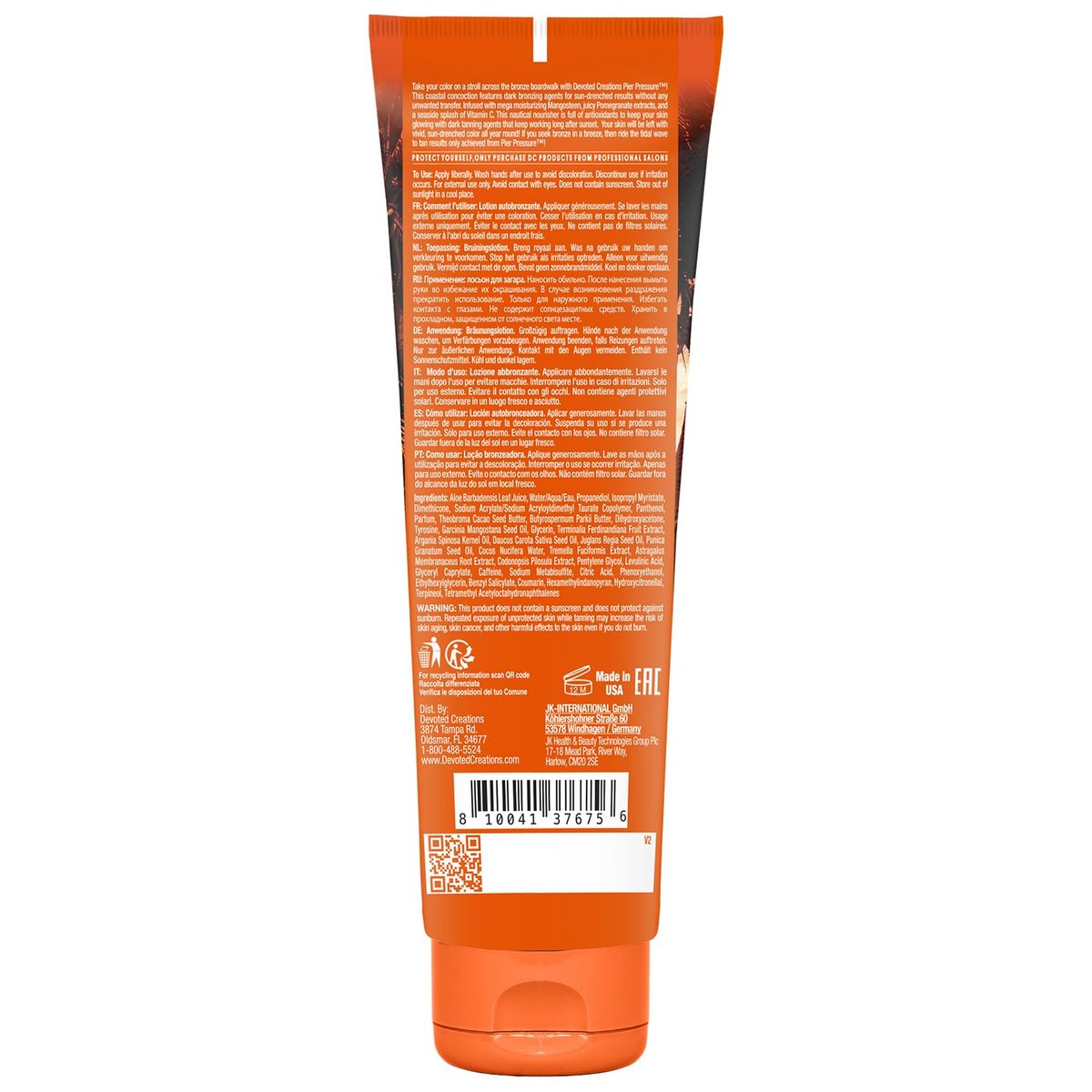 Devoted Creations Pier Pressure Transfer Resistant Vivid Bronzing Ultra-Moisturizing Dark Tanning Lotion, 8.5 Fl Oz - görsel 3