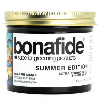 Bona Fide Pomade Summer Edition - Extra-Strong Hold, High Shine, Water-Based, Pineapple Melon Scent, 4 oz Avelisse