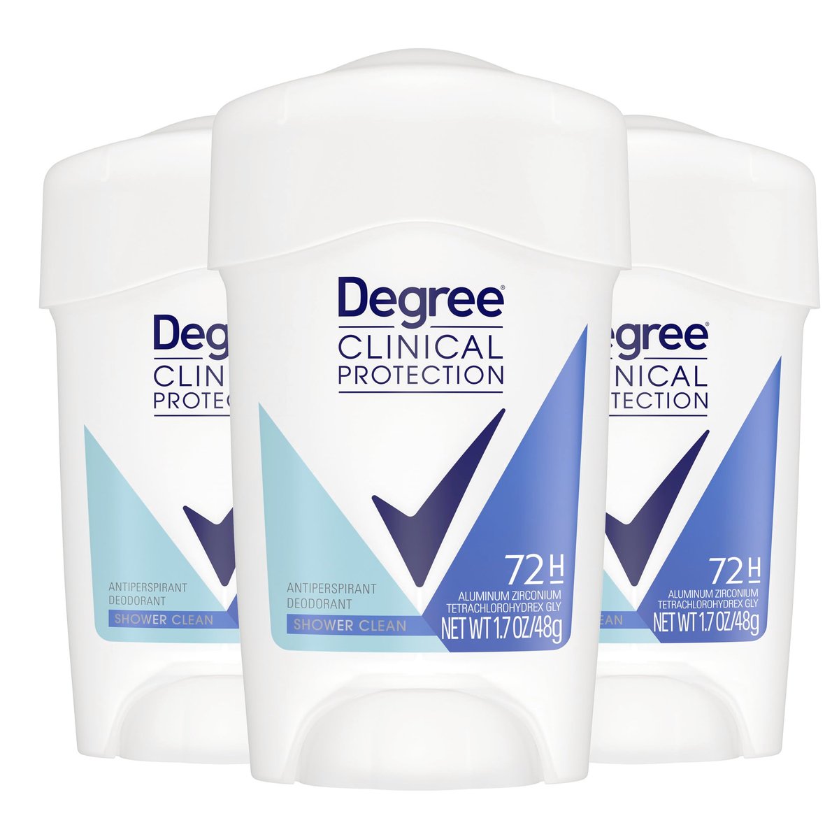 Degree Clinical Protection Antiperspirant Deodorant for Women, 72-Hour Sweat & Odor Protection, Shower Clean, 1.7 oz (3-Pack) Avelisse
