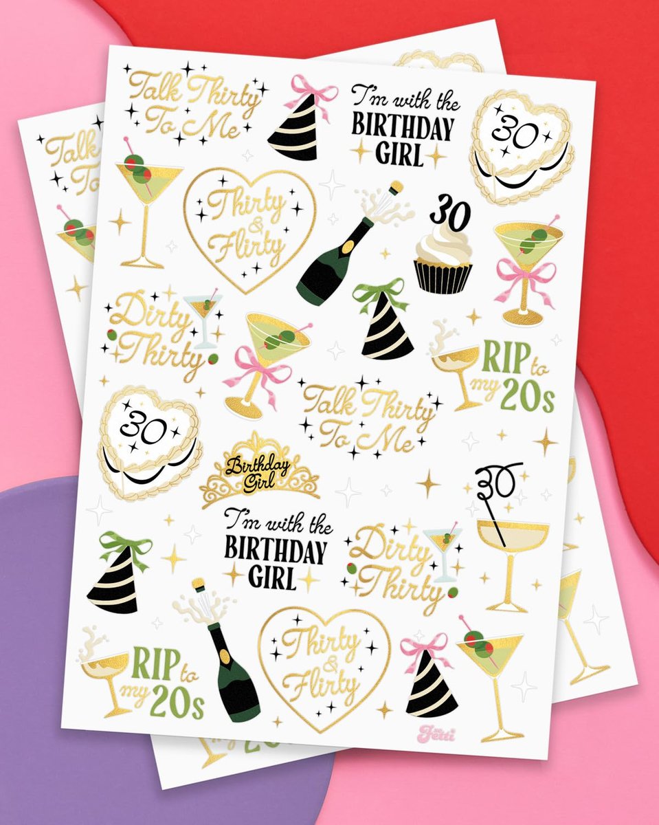 xo, Fetti 30th Birthday Temporary Tattoos – 50 Gold Foil Pcs | Dirty Thirty Party Favor & Cocktail Accessory - görsel 4