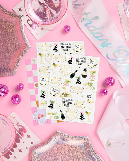 xo, Fetti 30th Birthday Temporary Tattoos – 50 Gold Foil Pcs | Dirty Thirty Party Favor & Cocktail Accessory