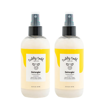 TUBBY TODD Hair Detangler Spray for Kids - Gentle Detangling Spray with Baobab & Coconut Oil - Moisturizing Kids Hair Detangler - 8.5oz, 2 Pack - Lemon Crème Avelisse