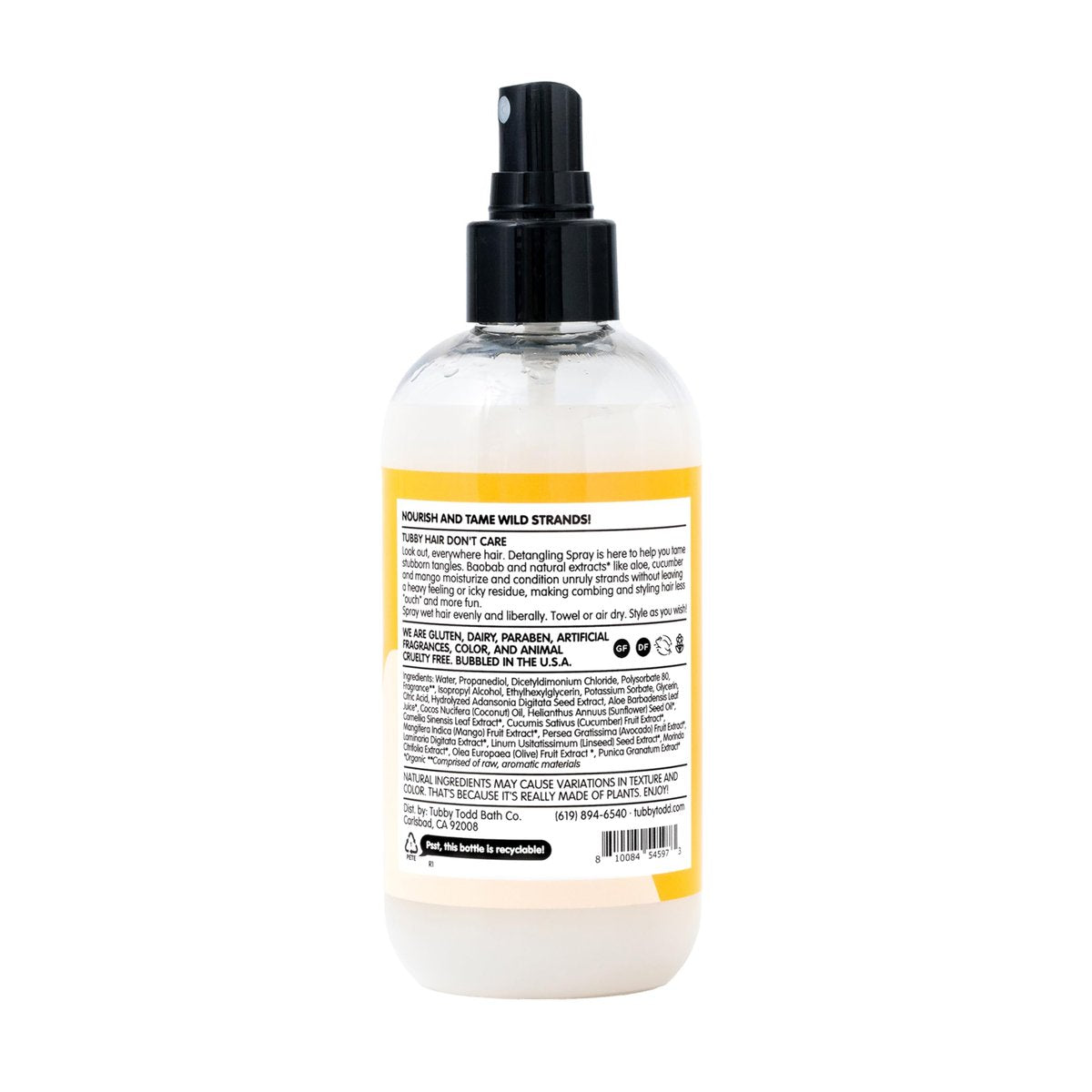 TUBBY TODD Hair Detangler Spray for Kids - Gentle Detangling Spray with Baobab & Coconut Oil - Moisturizing Kids Hair Detangler - 8.5oz, 2 Pack - Lemon Crème Avelisse