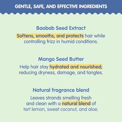 TUBBY TODD Hair Detangler Spray for Kids - Gentle Detangling Spray with Baobab & Coconut Oil - Moisturizing Kids Hair Detangler - 8.5oz, 2 Pack - Lemon Crème Avelisse