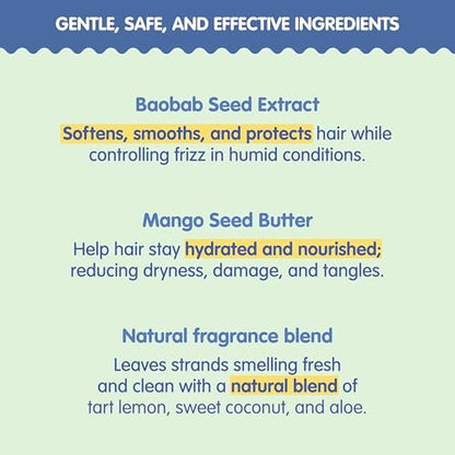 TUBBY TODD Hair Detangler Spray for Kids - Gentle Detangling Spray with Baobab & Coconut Oil - Moisturizing Kids Hair Detangler - 8.5oz, 2 Pack - Lemon Crème Avelisse
