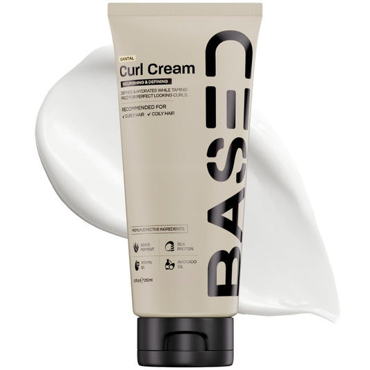 BASED Curl Cream for Men – Curl Defining Cream for Curly Hair, Medium Hold, Hydrates & Nourishes with Agave, Silk Protein & Castor Oil, No Harsh Chemicals, 8.5 oz Avelisse
