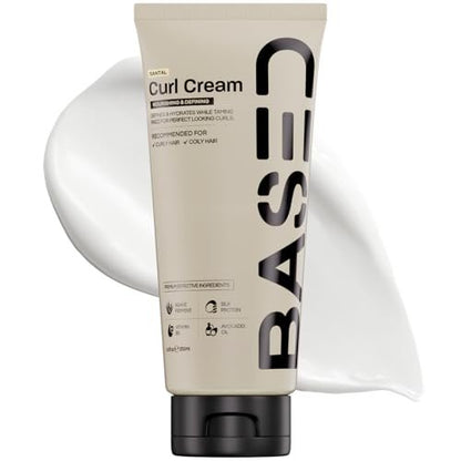 BASED Curl Cream for Men – Curl Defining Cream for Curly Hair, Medium Hold, Hydrates & Nourishes with Agave, Silk Protein & Castor Oil, No Harsh Chemicals, 8.5 oz Avelisse