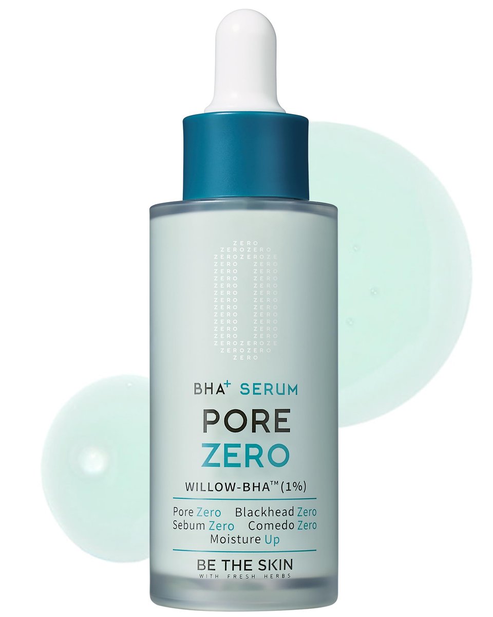 BE THE SKIN Pore Zero BHA Exfoliating Serum (30ml) - Natural Willow Bark BHA + AHA for Clogged Pores & Blackheads, Cica Soothing for Oily Sensitive Skin Avelisse