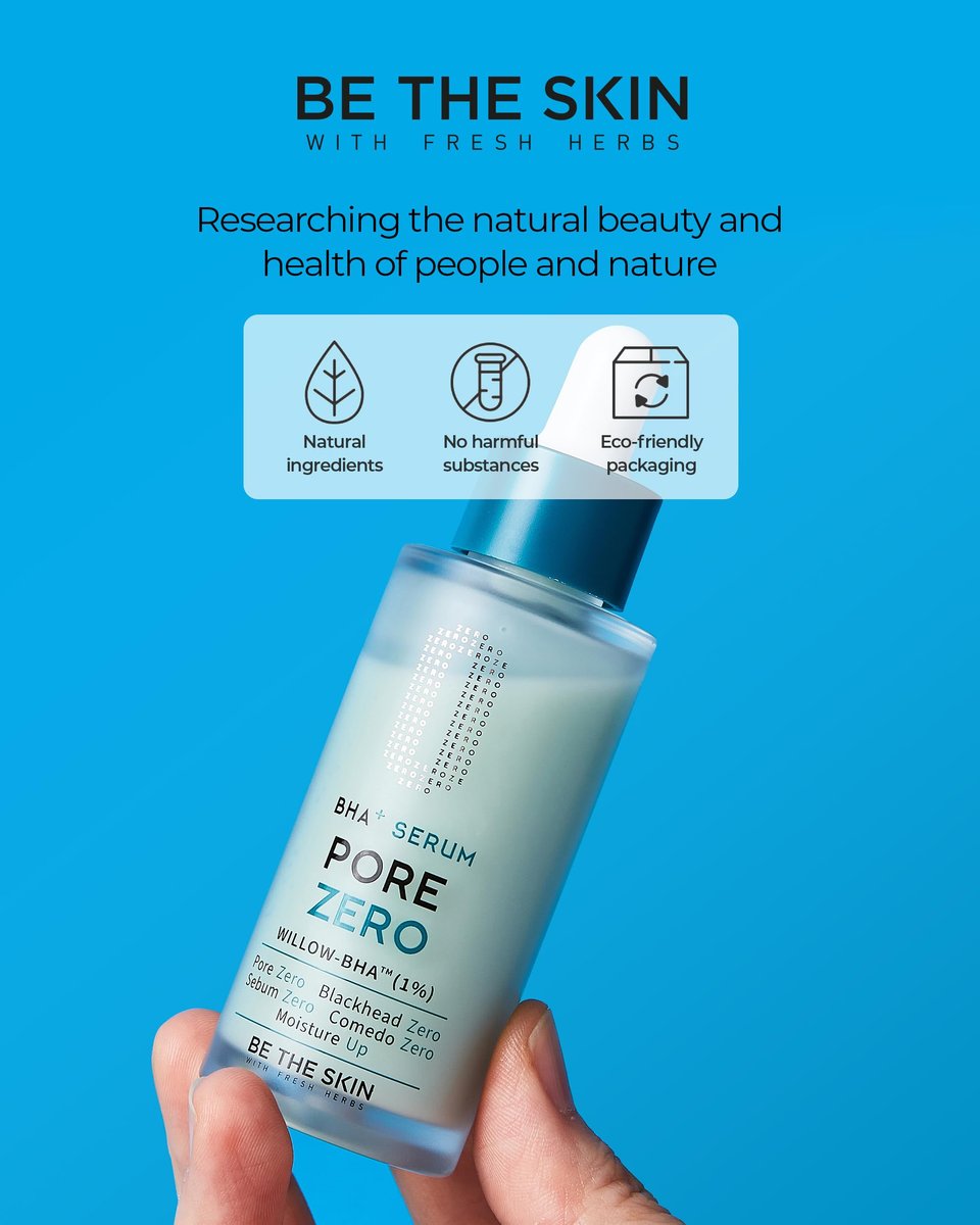 BE THE SKIN Pore Zero BHA Exfoliating Serum (30ml) - Natural Willow Bark BHA + AHA for Clogged Pores & Blackheads, Cica Soothing for Oily Sensitive Skin Avelisse