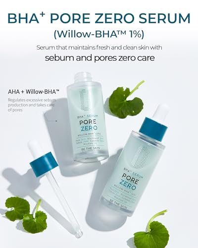 BE THE SKIN Pore Zero BHA Exfoliating Serum (30ml) - Natural Willow Bark BHA + AHA for Clogged Pores & Blackheads, Cica Soothing for Oily Sensitive Skin Avelisse