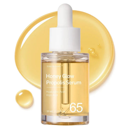 TOSOWOONG Honey Glow 65% Propolis Serum with Hyaluronic Acid, Kojic Acid, Niacinamide – Hydrating & Soothing Facial Serum for Uneven Skin Tone, Glass Skin, Korean Skincare, 33ml Avelisse