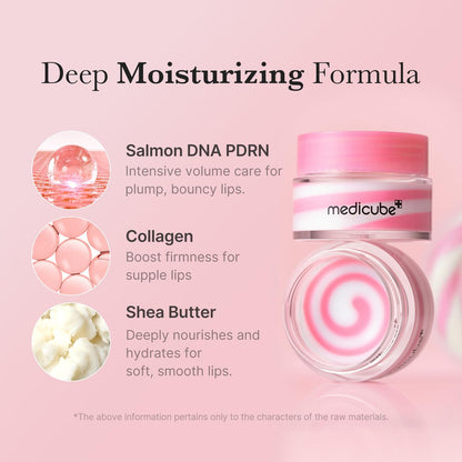 medicube PDRN Lip Sleeping Mask Glow Balm – Salmon PDRN, Collagen & Shea Butter for Softer, Hydrated Lips | Overnight & Daily Lip Care | Korean Skincare (0.35 oz) Avelisse