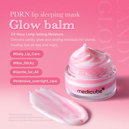 medicube PDRN Lip Sleeping Mask Glow Balm – Salmon PDRN, Collagen & Shea Butter for Softer, Hydrated Lips | Overnight & Daily Lip Care | Korean Skincare (0.35 oz) Avelisse
