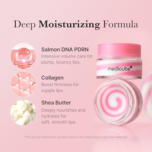 medicube PDRN Lip Sleeping Mask Glow Balm – Salmon PDRN, Collagen & Shea Butter for Softer, Hydrated Lips | Overnight & Daily Lip Care | Korean Skincare (0.35 oz) Avelisse