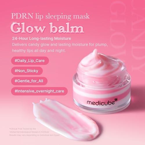 medicube PDRN Lip Sleeping Mask Glow Balm – Salmon PDRN, Collagen & Shea Butter for Softer, Hydrated Lips | Overnight & Daily Lip Care | Korean Skincare (0.35 oz) Avelisse