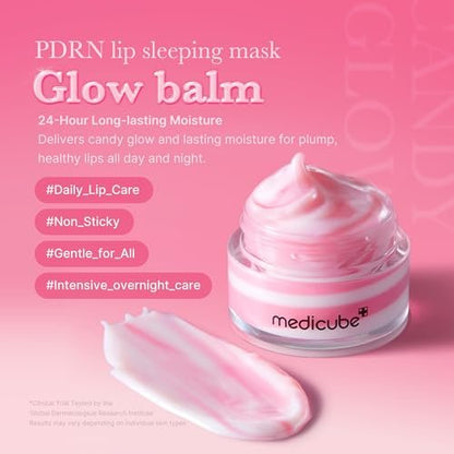 medicube PDRN Lip Sleeping Mask Glow Balm – Salmon PDRN, Collagen & Shea Butter for Softer, Hydrated Lips | Overnight & Daily Lip Care | Korean Skincare (0.35 oz) Avelisse