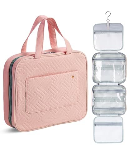 Ms. Pen Travel Toiletry Bag Organizer - Baby Pink, Water-Resistant Hanging Toiletry Bag for Women and Men - görsel 1