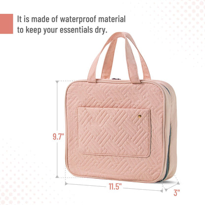 Ms. Pen Travel Toiletry Bag Organizer - Baby Pink, Water-Resistant Hanging Toiletry Bag for Women and Men