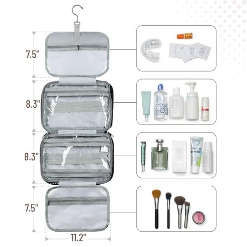 Ms. Pen Travel Toiletry Bag Organizer - Black, Water-Resistant Makeup Bag with Hanging Hook - görsel 6