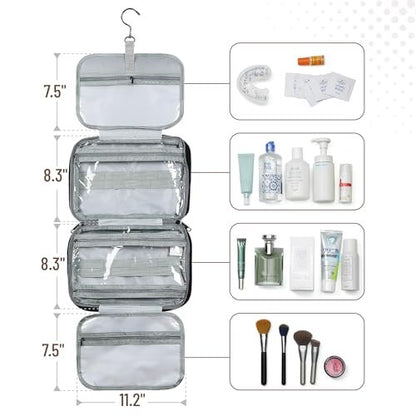Ms. Pen Travel Toiletry Bag Organizer - Black, Water-Resistant Makeup Bag with Hanging Hook