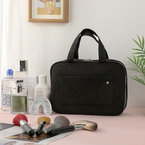 Ms. Pen Travel Toiletry Bag Organizer - Black, Water-Resistant Makeup Bag with Hanging Hook - görsel 16