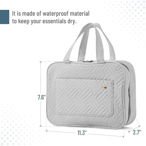 Ms. Pen Travel Toiletry Bag Organizer – Gray, Water-Resistant Makeup Bag with Hanging Hook - görsel 4