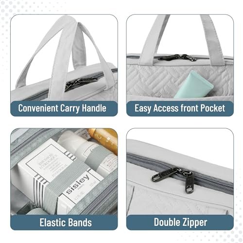 Ms. Pen Travel Toiletry Bag Organizer – Gray, Water-Resistant Makeup Bag with Hanging Hook - görsel 10
