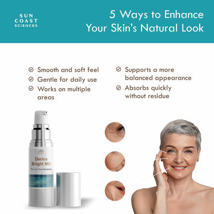 Derma Bright MD Dark Spot Diminisher - Vitamin C & Hyaluronic Acid Face Serum for Uneven Skin Tone & Age Spots - 1 Fl Oz