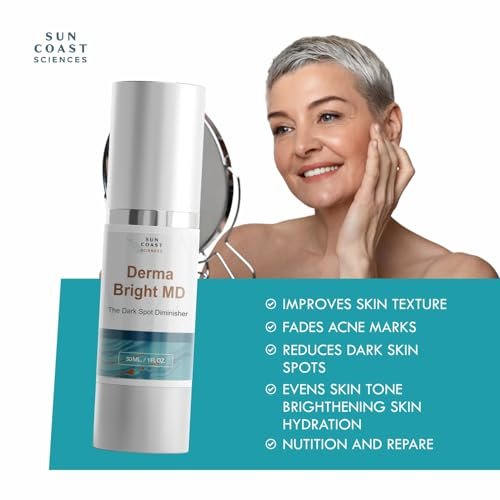Derma Bright MD Dark Spot Diminisher - Vitamin C & Hyaluronic Acid Face Serum for Uneven Skin Tone & Age Spots - 1 Fl Oz - görsel 8