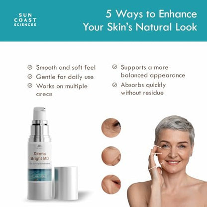 Derma Bright MD Dark Spot Diminisher - Vitamin C & Hyaluronic Acid Face Serum for Uneven Skin Tone & Age Spots - 1 Fl Oz