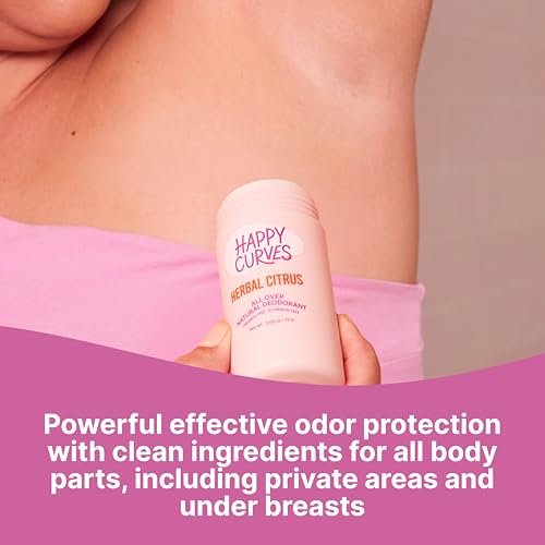 HAPPY CURVES All Over Whole Body Deodorant for Women - Aluminum-Free, Invisible Full Body Odor Control, Sensitive Skin Safe, Tropical Oasis Scent, 2.65 oz Avelisse