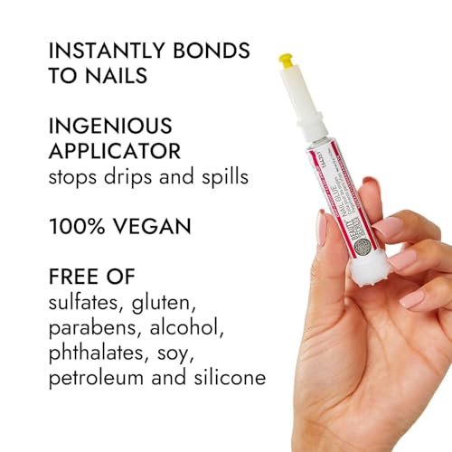 Beauty Secrets Drip & Clog Proof Nail Glue (1 Pack) with Zebra Cushion Nail File - Medium Coarse 180/100 Grit Avelisse