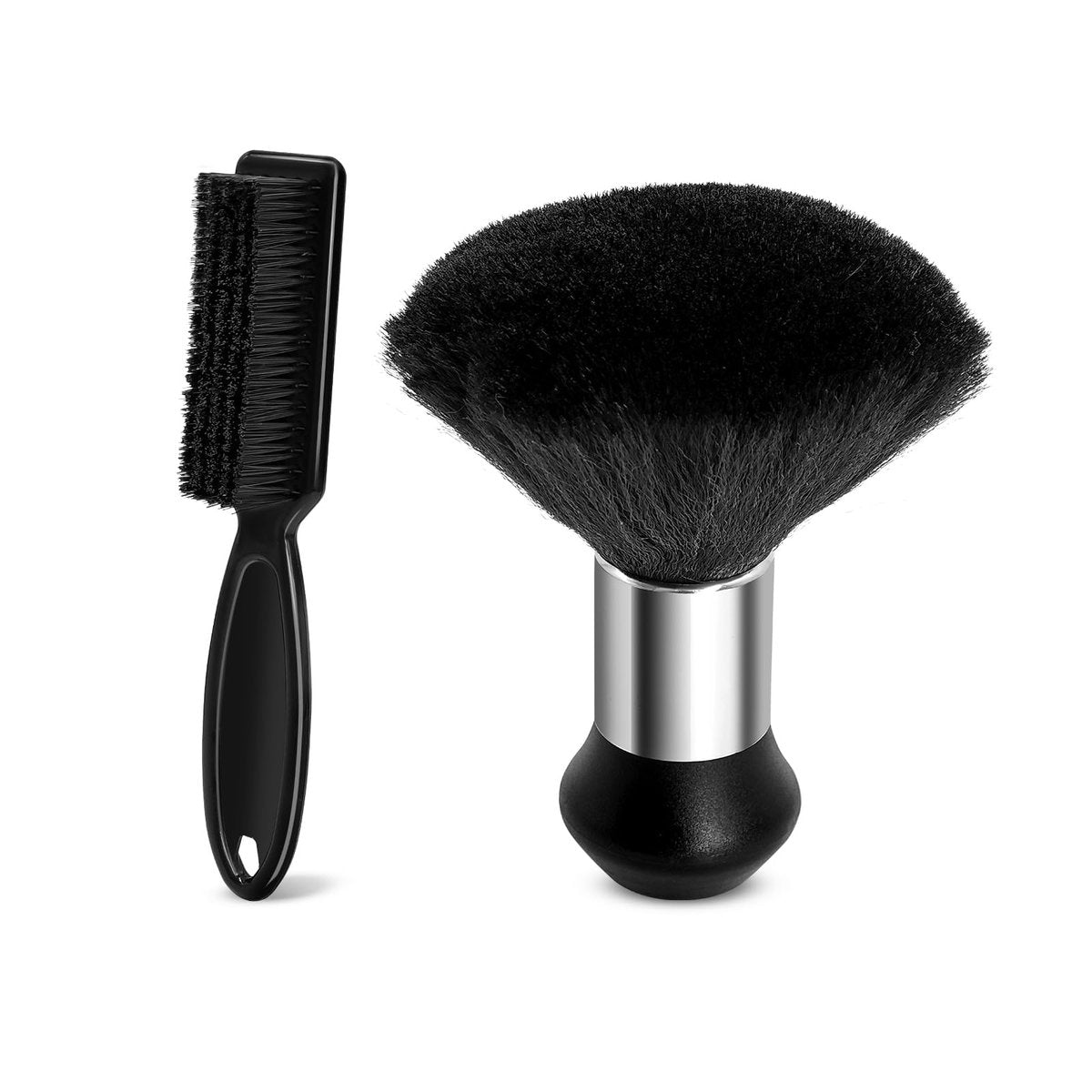 Professional Barber Brush and Neck Duster Set - 2 Piece Nylon Hair Cutting Cleaning Tools for Salons and Barbershops - görsel 1