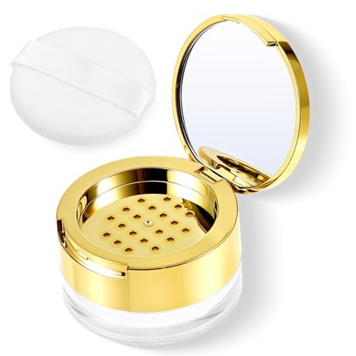 6-Pack Empty Loose Powder Containers with Puff & Mirror – Reusable Plastic Makeup Powder Case for DIY Cosmetics - görsel 1