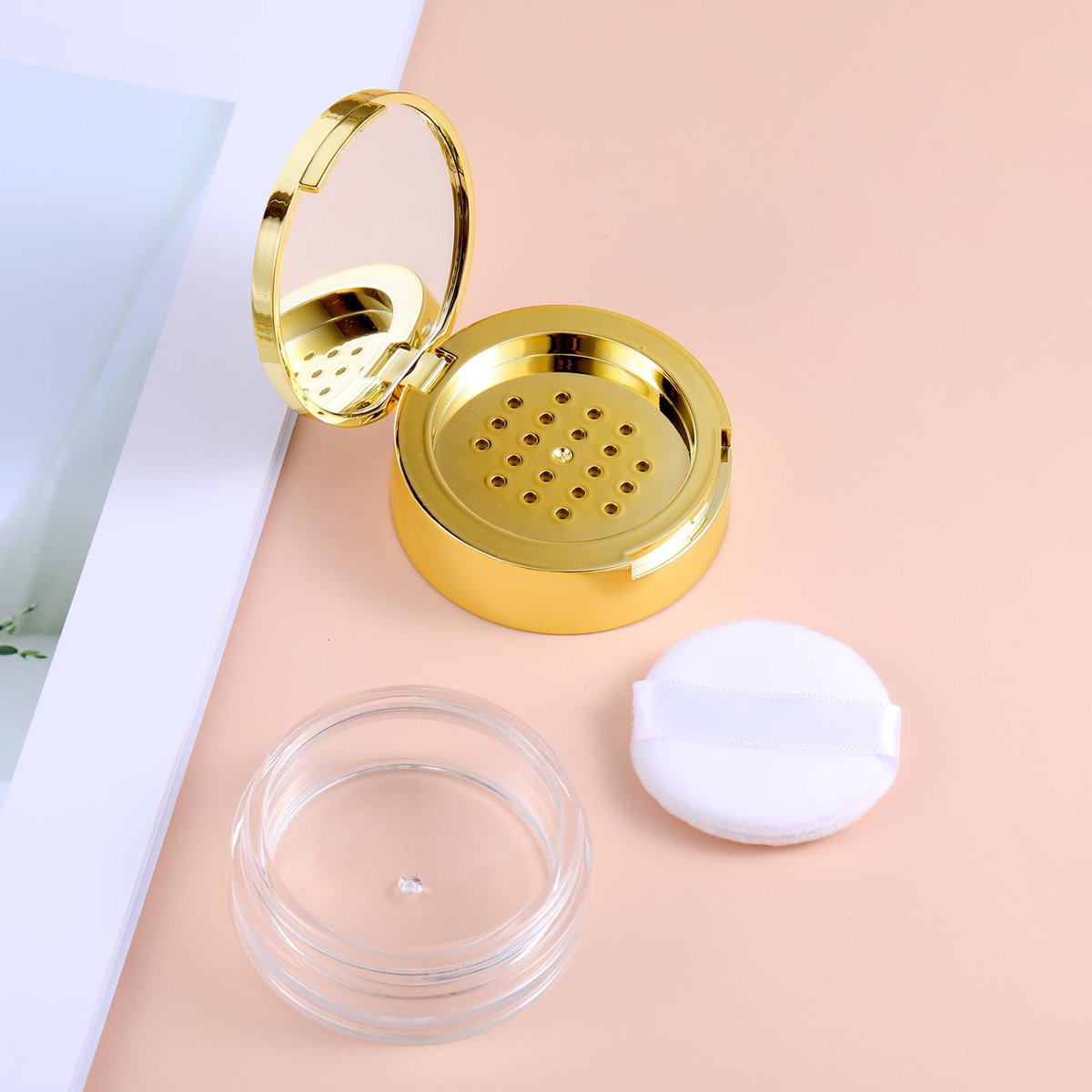 6-Pack Empty Loose Powder Containers with Puff & Mirror – Reusable Plastic Makeup Powder Case for DIY Cosmetics - görsel 8